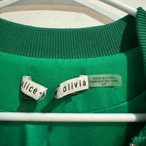 Alice and Olivia Green Textured Bomber Jacket - NWOT - Picture 3 of 3